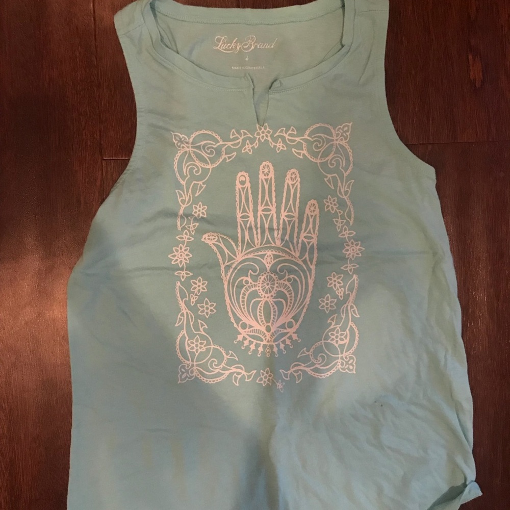 Teal cut off shirt